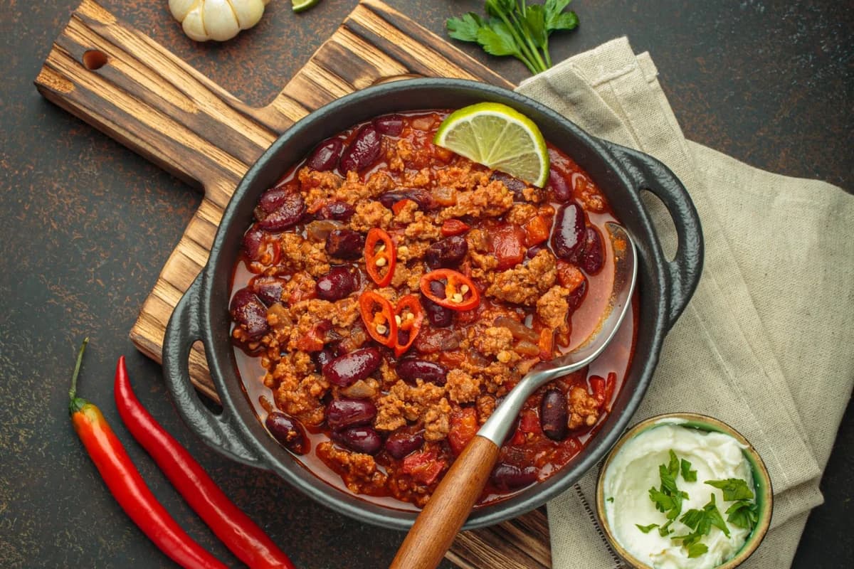 Chili express au boeuf haché et haricots rouges