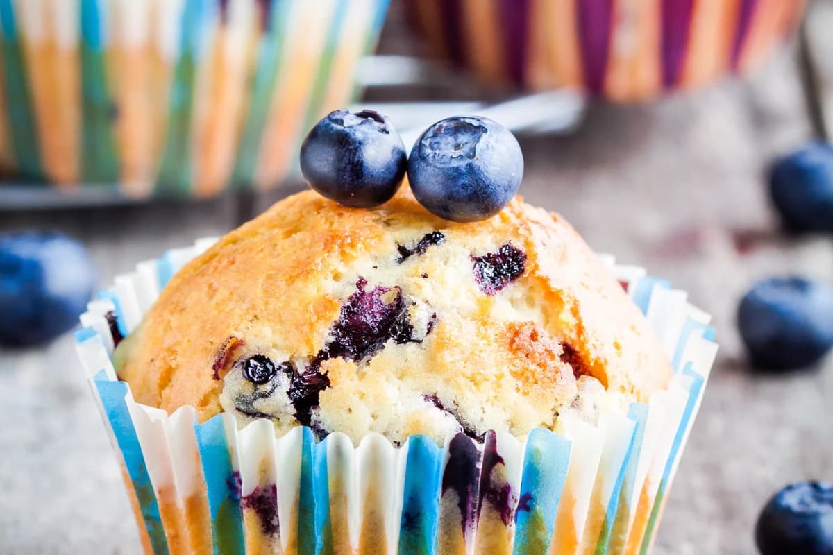Muffins aux bleuets moelleux et savoureux